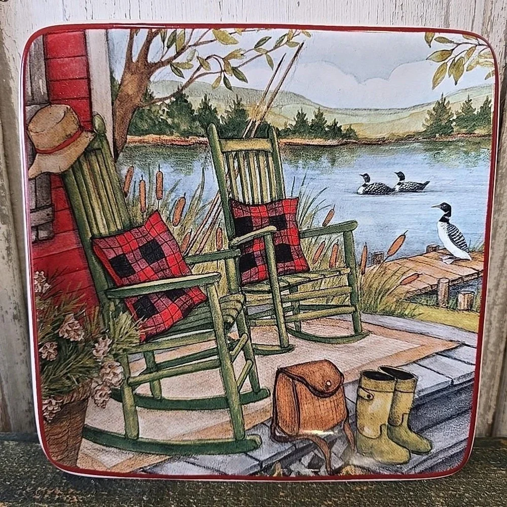 Certified International‎ Susan Winget Lake Retreat Canape Plate Square 6